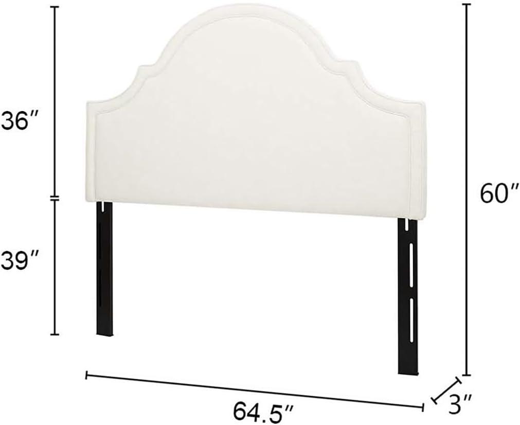 Catherine Upholstered Queen Headboard Antique White