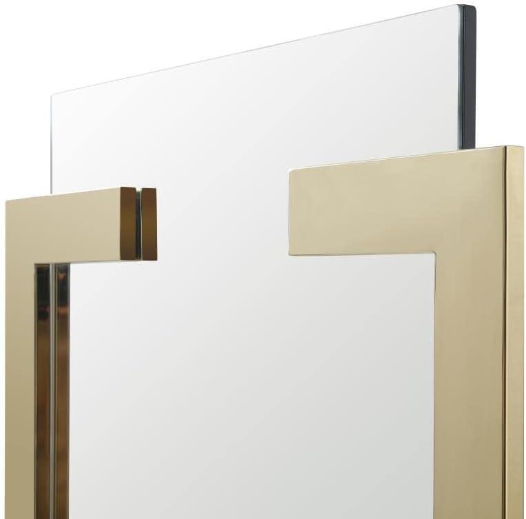 Whiteline Modern Living Sumo square Mirror. Polished Gold Stainless Steel Frame