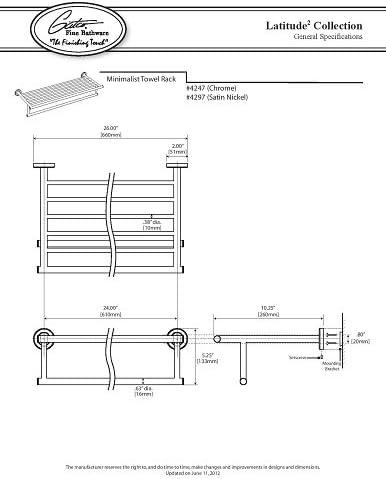 Latitude II Wall Mounted Towel Rack | Hotel Style Stainless Steel Towel Rack with Towel Bar