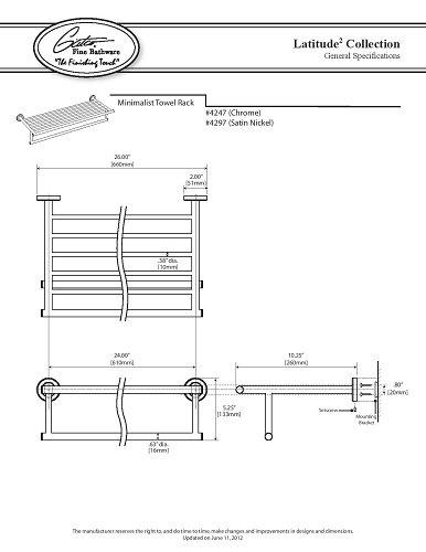 Latitude II Wall Mounted Towel Rack | Hotel Style Stainless Steel Towel Rack with Towel Bar