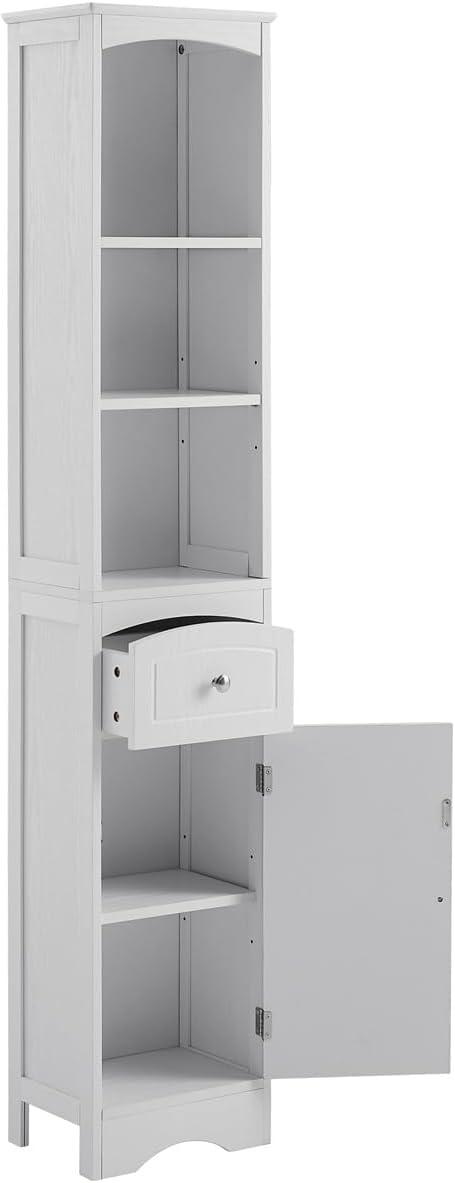 Bellemave Tall Bathroom Storage Cabinet, Freestanding Storage Cabinets with Drawer & Adjustable Shelf, Narrow Tall Cupboard for Bath Room（White）