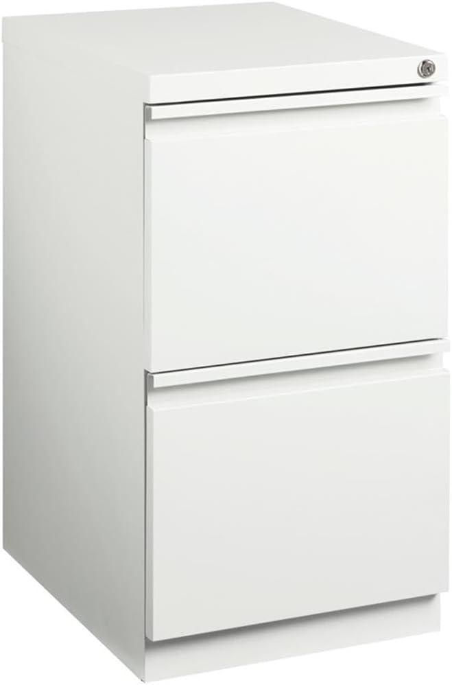 Hirsh 20" Deep Mobile Pedestal File Cabinet 2 Drawer File-File, Letter Width, White