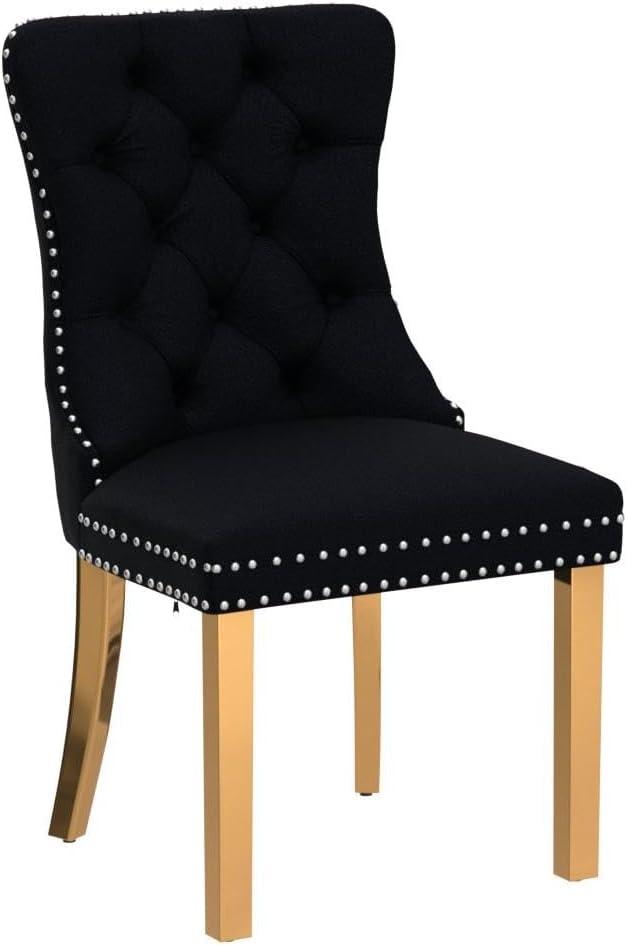 Alrick Tufted Velvet Wing Back Side Chair