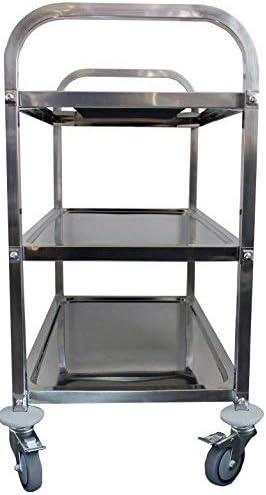 3 Shelf Stainless Steel Dining Cart on Wheels