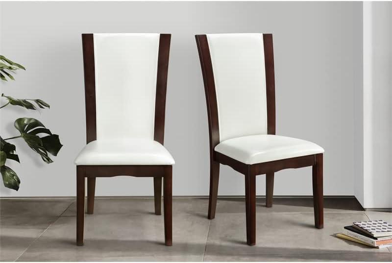 Lexicon Wood and Faux Leather Dining Room Side Chair in Espresso (Set of 2)