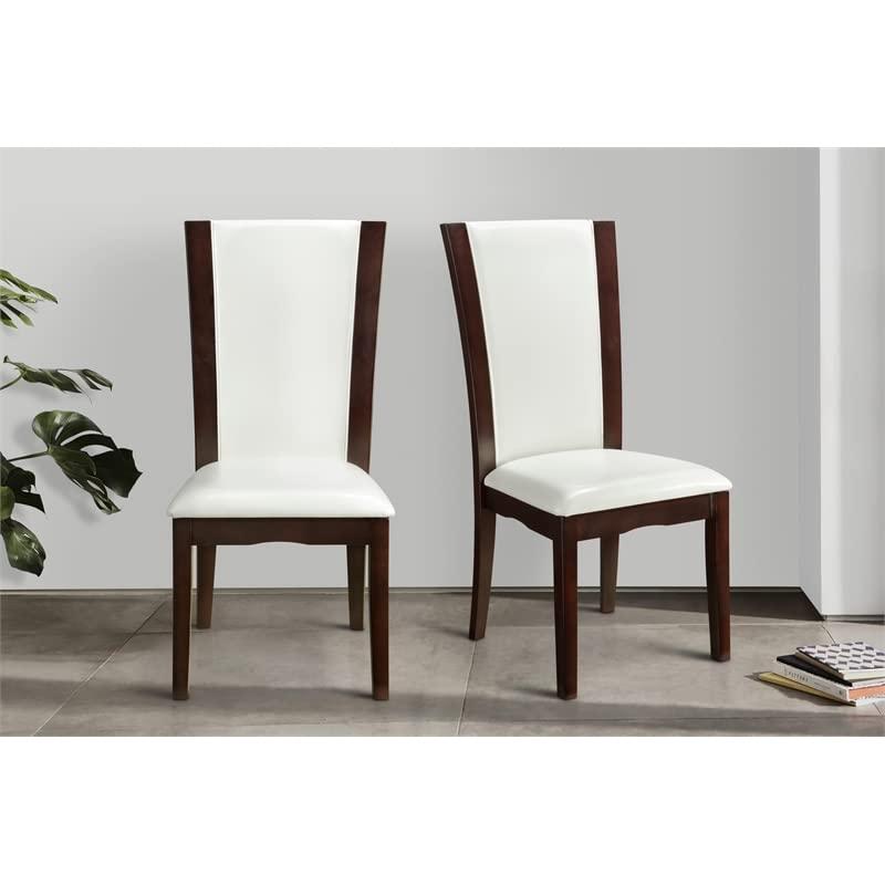 Lexicon Wood and Faux Leather Dining Room Side Chair in Espresso (Set of 2)