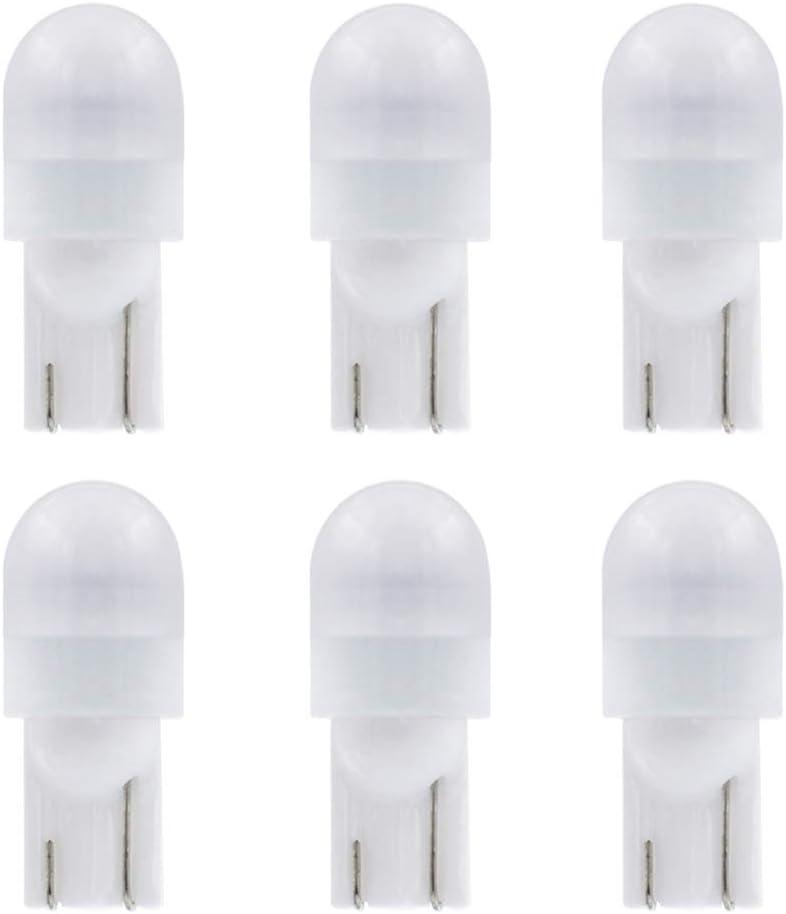 Cheopha T10 T5 Wedge Base LED Bulb 12VDC Landscape Wedge Bulb, 194 168 W5W LED Bulbs for Outdoor Landscape Path Step Deck Lights Cool White 6000k 1W Pack of 6