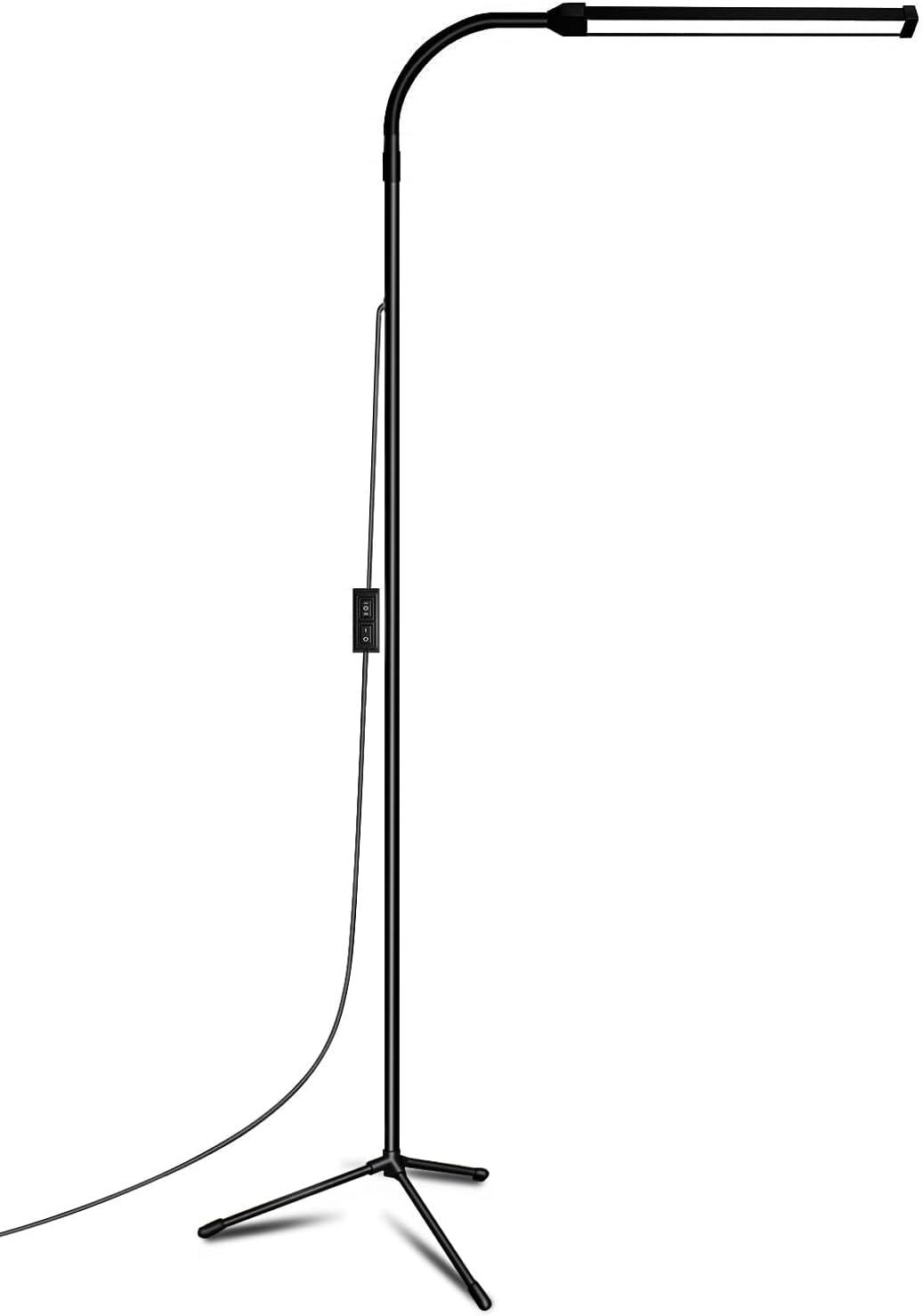 Gymnture Adjustable LED Floor Lamp with Gooseneck & Clip for Bedroom Office Living Room