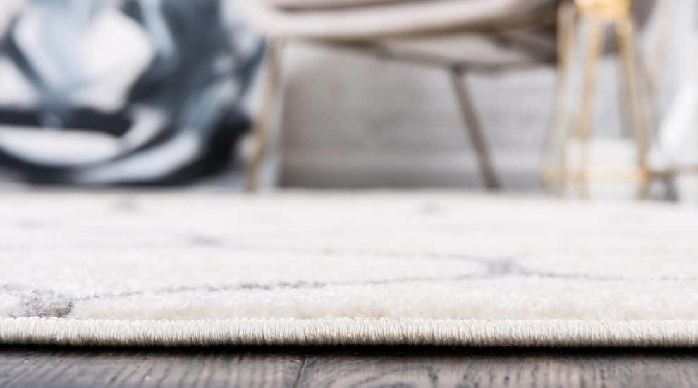 Unique Loom 7' 0 x 7' 0 Trellis Frieze Rounded Ivory Area Rug