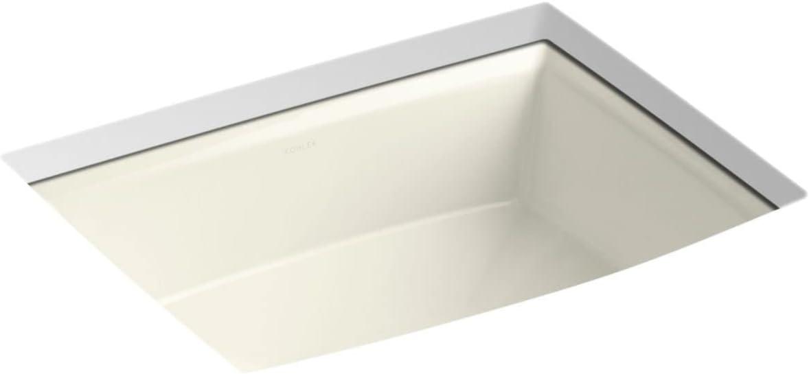 Biscuit Ceramic Rectangular Undermount Bathroom Sink