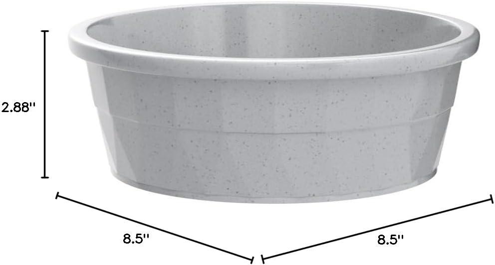 Large Beige Heavyweight Plastic Dog Food Bowl 52 oz