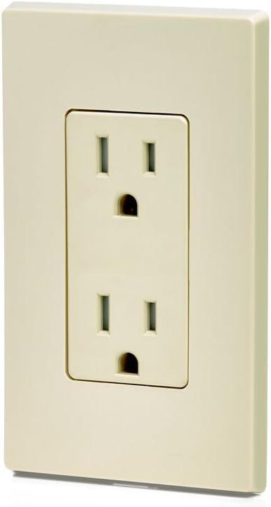 Ivory Tamper-Resistant Duplex Electrical Wall Outlet