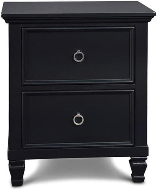 New Classic Furniture Tamarack Solid Wood 2-Drawer Nightstand in Black