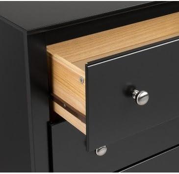 Prepac Sonoma Dresser Black: 6-Drawer Storage, Wood Composite, 29" High Bedroom Furniture