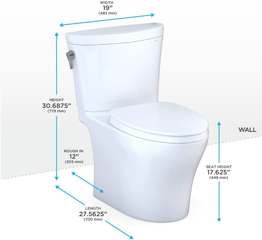 Cotton White Dual Flush Elongated Two-Piece Toilet with SoftClose Seat