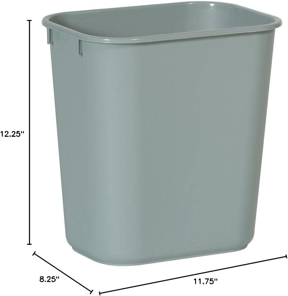 Gray 3.5 Gallon Plastic Office Wastebasket