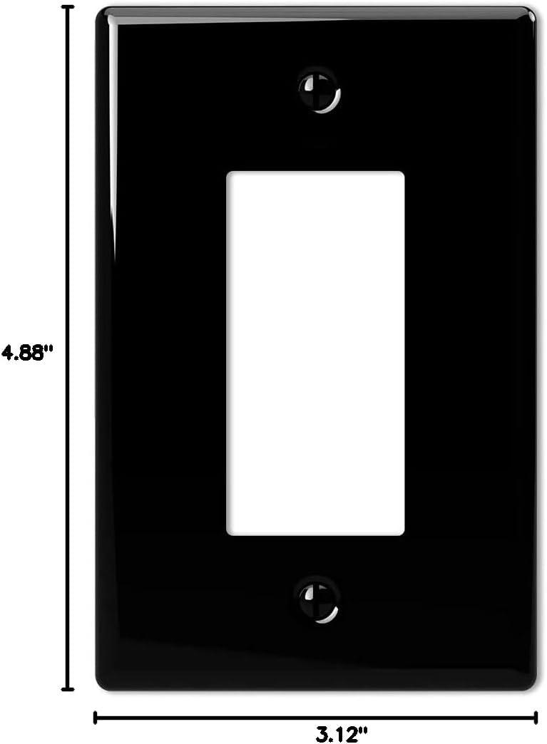 Amerelle 3000RBK Metro Wallplate, 1 Rocker, Ceramic, Black, 1-Pack