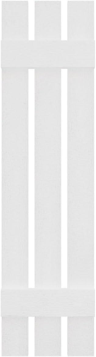 White Vinyl 48" Board-n-Batten Shutters with Hardware