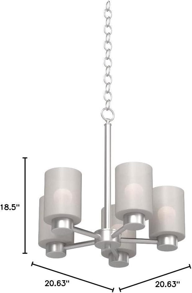 Westinghouse Westinghouse Lighting 6227400 Sylvestre Five-Light Interior Chandelier, Brushed Nickel Finish with Frosted Seeded Glass