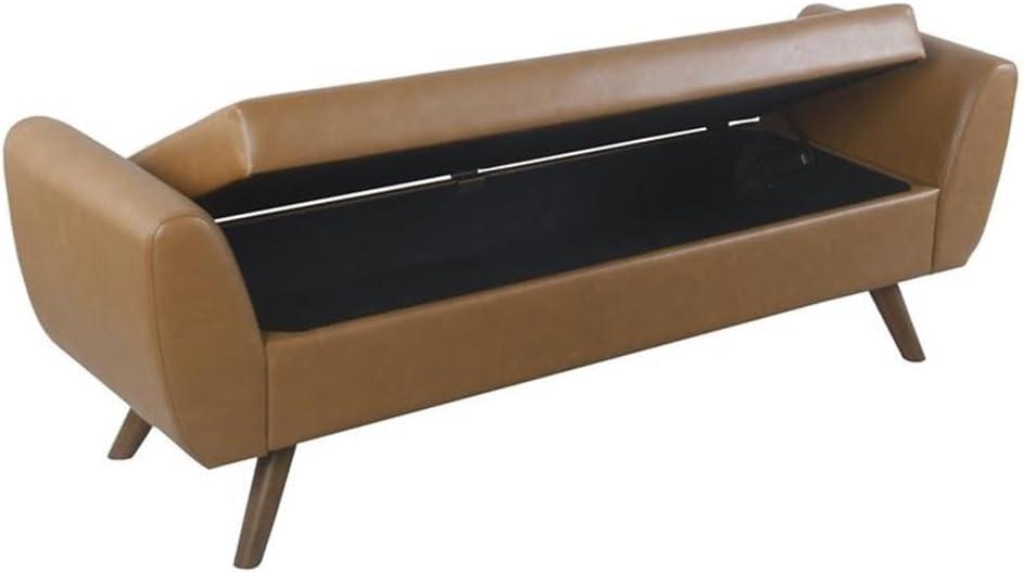 HomePop Modern Boucle Storage Bench with Wood Legs