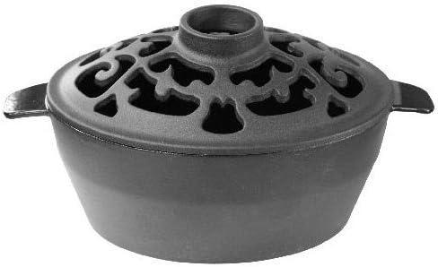 2 Quart Satin Black Cast Iron Filigree Steamer