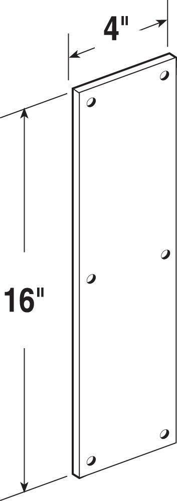 Prime-Line Door Push Plate, 4 in. x 16 in., Stainless (Single Pack)