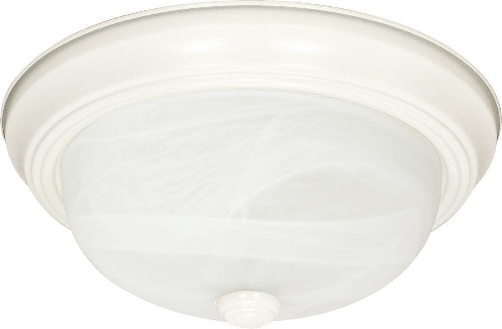 Alabaster White Glass 15" Indoor/Outdoor Energy Star Flush Mount Bowl Light