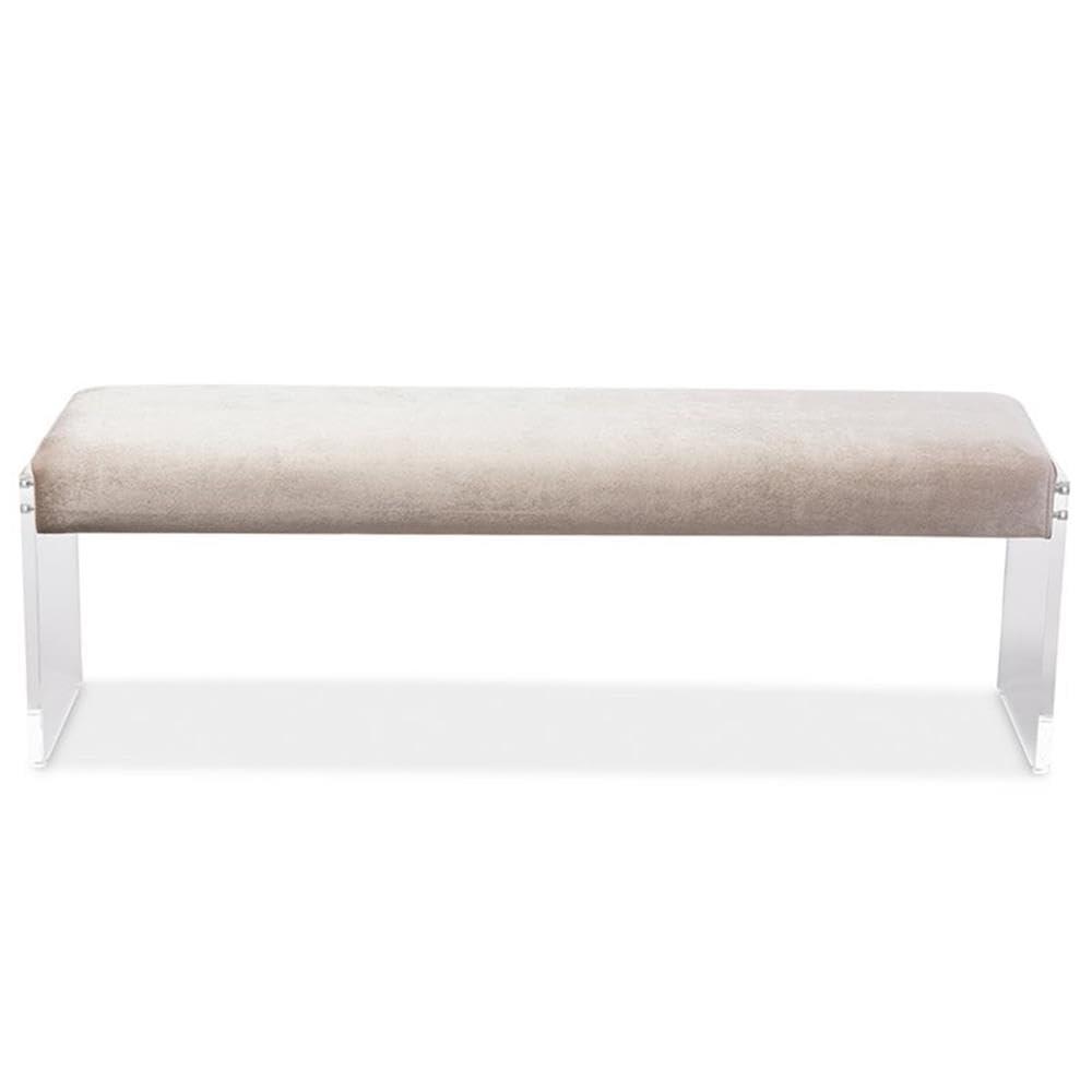 Polyester Blend Upholstered Bench