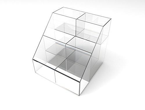 Clear Acrylic 3-Tier 6 Bin Display Rack