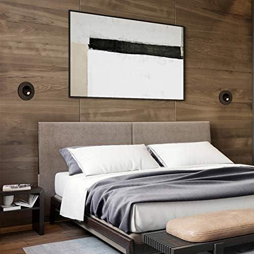 Modern Wall Sconce Light Fixture,Recessed Wall Lamp,Bedside Reading Lamp,Path/Step Light,Gimbal Hidden On/Off Switch,Circle Aluminum,LED 3W Warm White 3000k,Adjustable&Rotatable Black