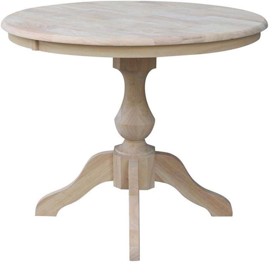 International Concepts 36" Round Top Pedestal Table-28.9" H, Unfinished