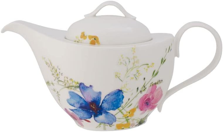 Mariefleur 1.06-qt White and Multicolored Porcelain Teapot