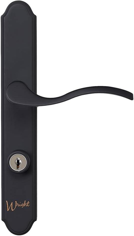 Matte Black Exterior Door Lever with Key Lock