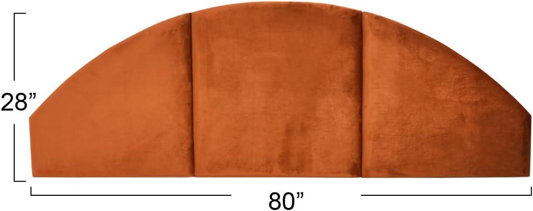 Storied Home NoSom Upholstered Velvet Sound Reducing Panel Arched Headboard