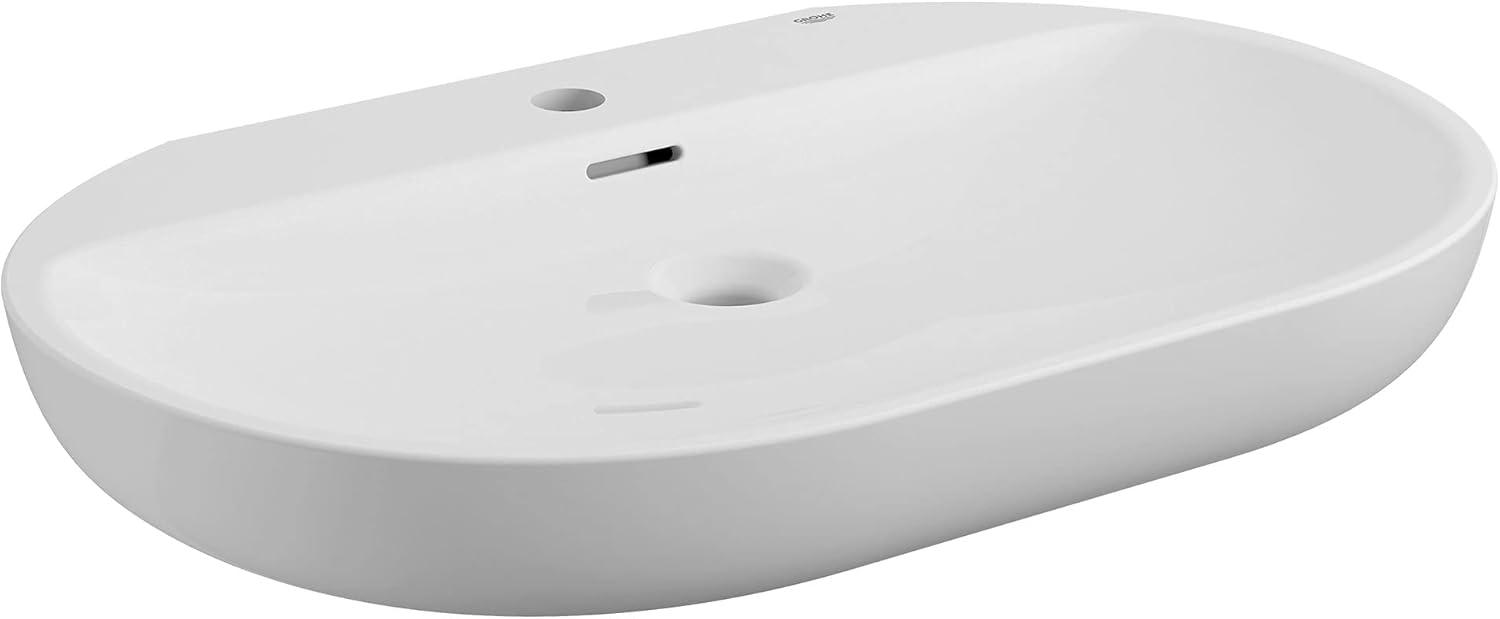 Essence Alpine White Oval Wall Mount Bathroom Sink with Overflow