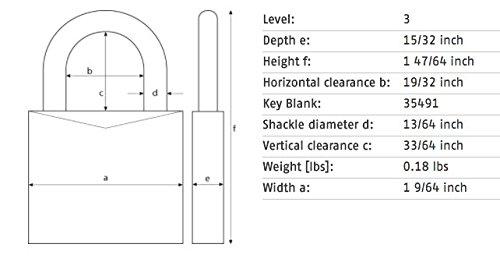 Small Brass Keyed Padlock with Hardened Steel Shackle