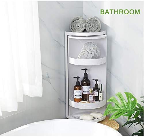 White 3-Layer Rotating Corner Storage Shelf