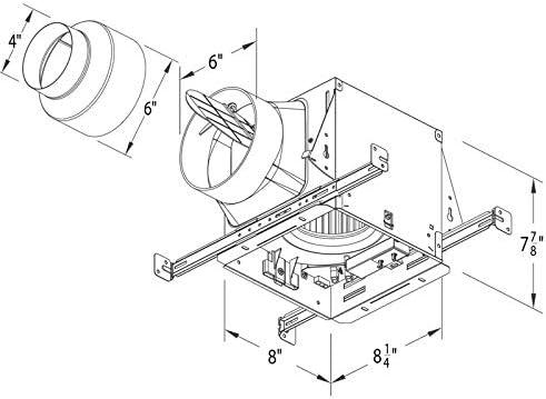 Delta Dual Speed White Ceiling Mount Exhaust Fan with LED Light