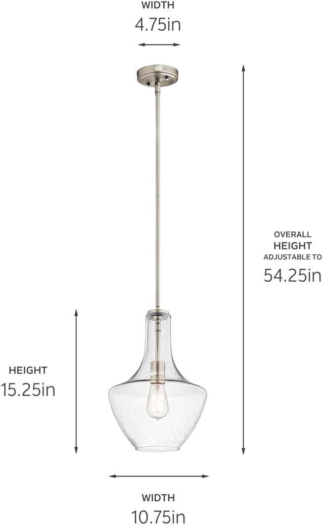 Kichler Lighting Everly 1 - Light Pendant in  Brushed Nickel