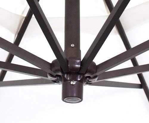 California Umbrella 9-Foot Offset Cantilever Patio Umbrella Infinite Tilt, 360 Rotation, Fade Resistant Solution Dyed Acrylic Fabric with Cross Section Base