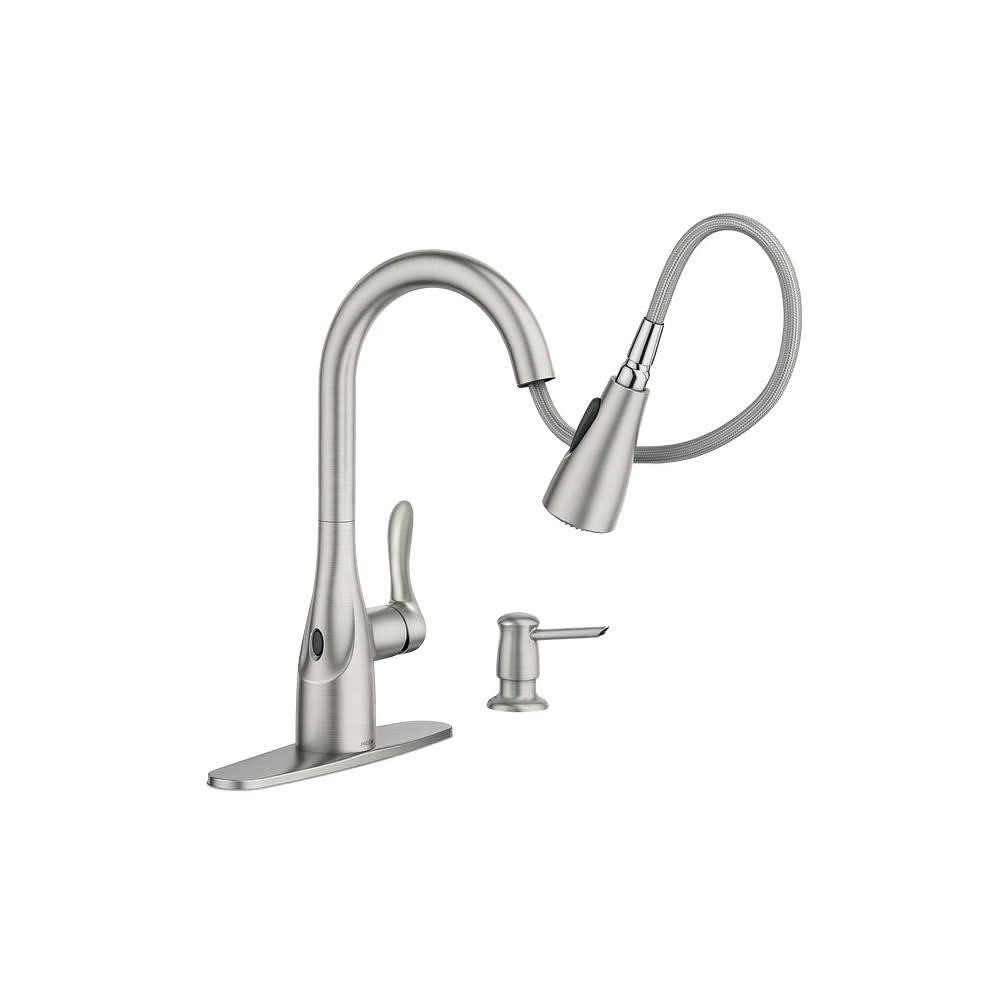 Moen Arlo One Handle Stainless Steel Motion Sensing Pull-Down Kitchen Faucet