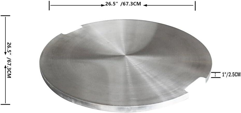 Elementi Lunar Round Stainless Steel Lid for Lunar Bowl Fire Table
