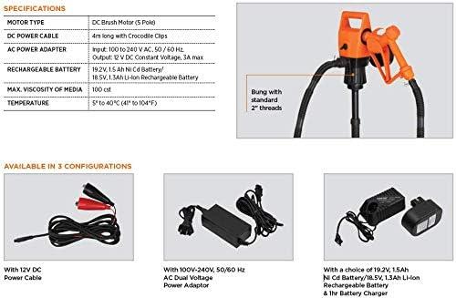 GROZ Electric Drum Pump | 12V DC | Adjustable 33.5-49" Tube for 55 Gal Drums | Multi-Fluid Transfer (45503)