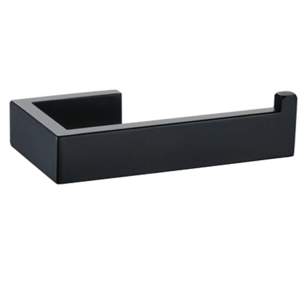 TNOMS Paper Roll Holder Matte Black Wall Mounted Stainless Steel Bathroom Rust Proof Toilet Tissue Holder,Q8002BK