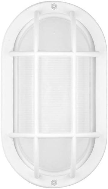 White Aluminum Oval LED Wall Light with Frosted Lens