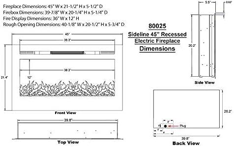 The Sideline by Touchstone - 45" Smart Electric Fireplace - WiFi Enabled