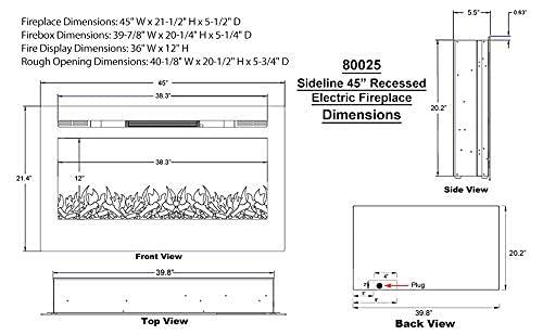 The Sideline by Touchstone - 45" Smart Electric Fireplace - WiFi Enabled