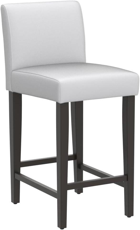 CHITA 25 inch Bar Stools Set of 2, Faux Leather in Creamy Gray