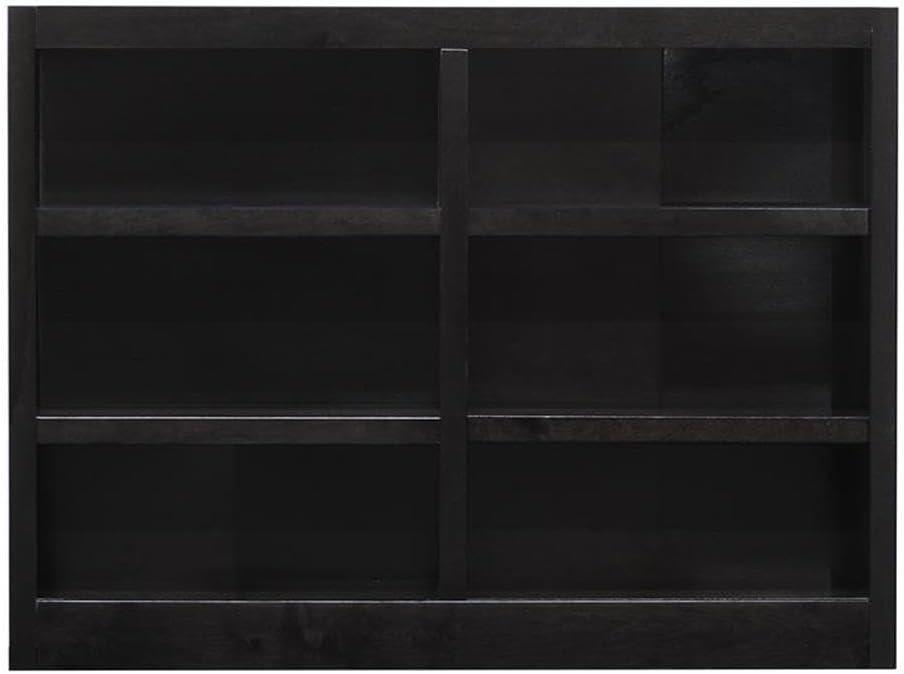 Bowery Hill Traditional 36" Tall 6-Shelf Double Wide Wood Bookcase in Espresso