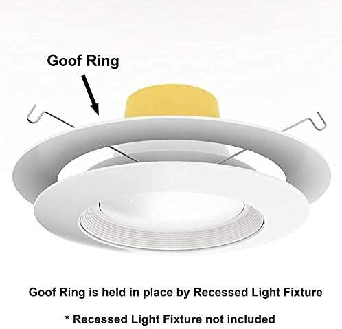 White Circular LED Recessed Light Goof Trim Rings, 6-Pack